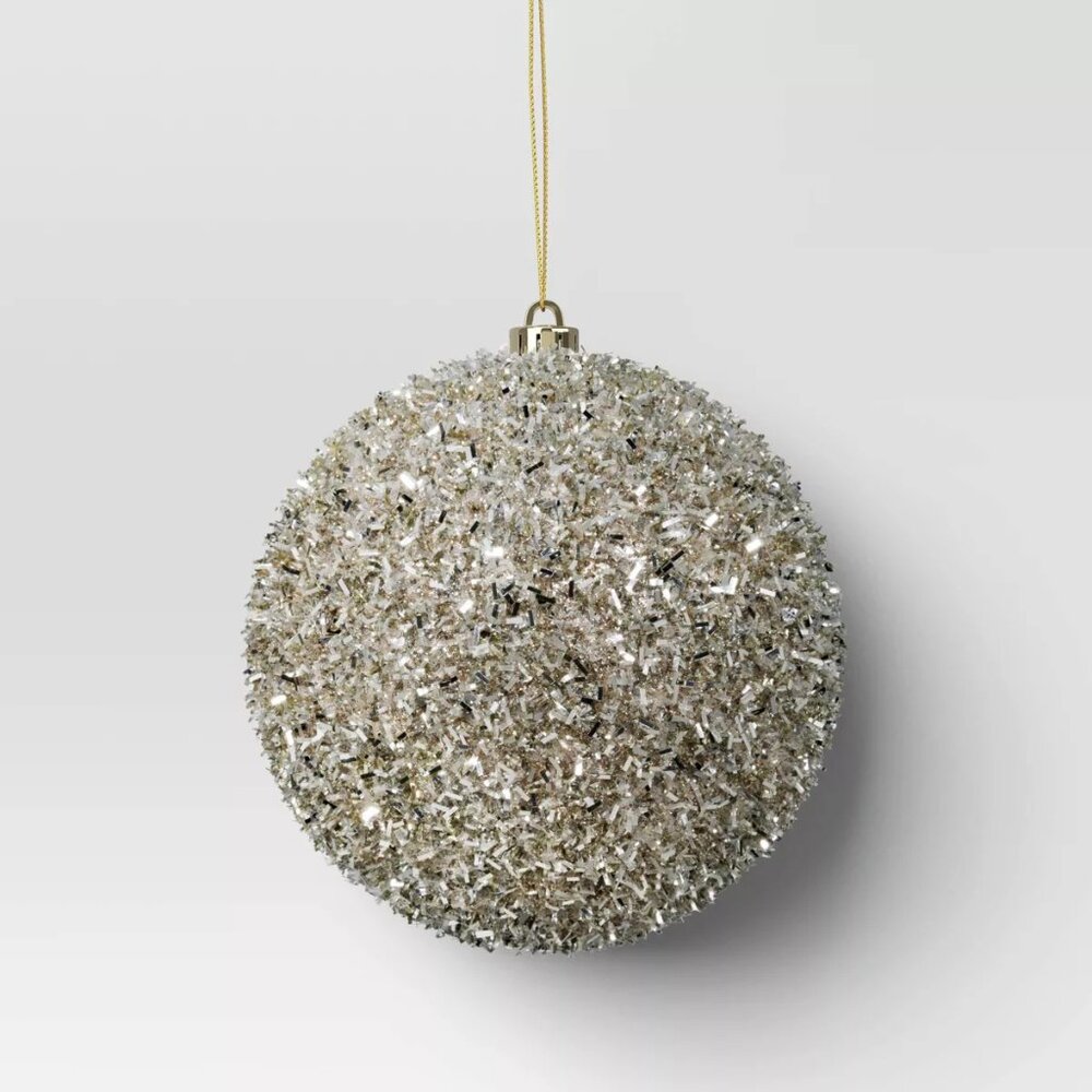 NEW Christmas Tinsel Ball Ornament - Wondershop™ - Champagne